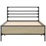 Estructura cama madera ingeniería metal roble Sonoma 90x190 cm de vidaXL, Camas y somieres - Ref: Foro24-845628, Precio: 67,70 €