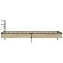 Sonoma oak metal engineered wood bed frame 90x190 cm by vidaXL, Beds and slatted bases - Ref: Foro24-845628, Price: 67,17 €, ...