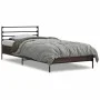 Estructura cama madera ingeniería metal roble marrón 90x200 cm de vidaXL, Camas y somieres - Ref: Foro24-845586, Precio: 69,2...