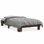 Estructura cama madera ingeniería metal roble marrón 90x200 cm de vidaXL, Camas y somieres - Ref: Foro24-845876, Precio: 67,9...