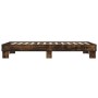 Estructura cama madera ingeniería metal roble humo 100x200 cm de vidaXL, Camas y somieres - Ref: Foro24-845869, Precio: 82,59...