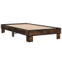 Estructura cama madera ingeniería metal roble humo 100x200 cm de vidaXL, Camas y somieres - Ref: Foro24-845869, Precio: 82,59...