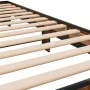 Estructura cama madera ingeniería metal roble humo 100x200 cm de vidaXL, Camas y somieres - Ref: Foro24-845869, Precio: 81,59...