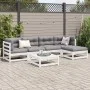 Gartensofa-Set 6-teilig aus massivem weißem Kiefernholz von vidaXL, Gartensets - Ref: Foro24-3299397, Preis: 353,96 €, Rabatt: %
