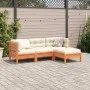 4-piece garden sofa set with wax-brown pine wood cushions by vidaXL, Garden sets - Ref: Foro24-3299381, Price: 341,52 €, Disc...