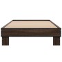 Engineered wood metal bed frame oak brown 75x190 cm by vidaXL, Beds and slatted bases - Ref: Foro24-845881, Price: 65,39 €, D...