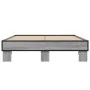 Sonoma-graues Metall-Holzwerkstoff-Bettgestell, 135 x 190 cm von vidaXL, Betten und Lattenroste - Ref: Foro24-845895, Preis: ...