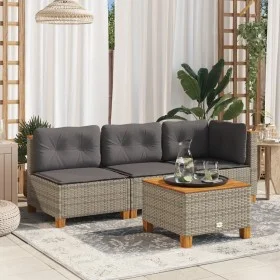 Garden corner sofa with gray synthetic rattan cushions by vidaXL, Outdoor sofas - Ref: Foro24-365903, Price: 131,65 €, Discou...