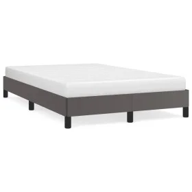 Gray synthetic leather bed frame 120x190 cm by vidaXL, Beds and slatted bases - Ref: Foro24-3269623, Price: 97,63 €, Discount: %