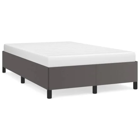 Gray synthetic leather bed frame 120x190 cm by vidaXL, Beds and slatted bases - Ref: Foro24-3269649, Price: 89,32 €, Discount: %