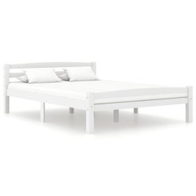 Estructura de cama de madera maciza de pino blanca 120x200 cm