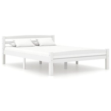 Massiver Bettrahmen aus weißem Kiefernholz, 120 x 200 cm von vidaXL, Betten und Lattenroste - Ref: Foro24-322070, Preis: 122,...