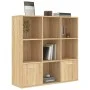 Estantería madera contrachapada color roble Sonoma 98x30x98cm de vidaXL, Librerías y estanterías - Ref: Foro24-801119, Precio...