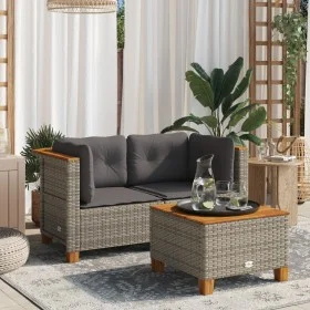 Garden corner sofas with cushions 2 pcs gray synthetic rattan by vidaXL, Outdoor sofas - Ref: Foro24-365915, Price: 171,95 €,...