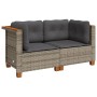 Garten-Ecksofas mit Kissen, 2 Stück, graues synthetisches Rattan von vidaXL, Outdoor-Sofas - Ref: Foro24-365915, Preis: 152,9...