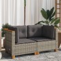 Garten-Ecksofas mit Kissen, 2 Stück, graues synthetisches Rattan von vidaXL, Outdoor-Sofas - Ref: Foro24-365915, Preis: 152,9...