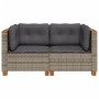 Garten-Ecksofas mit Kissen, 2 Stück, graues synthetisches Rattan von vidaXL, Outdoor-Sofas - Ref: Foro24-365915, Preis: 152,9...