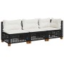 3-seater garden sofa with black synthetic rattan cushions by vidaXL, Outdoor sofas - Ref: Foro24-365941, Price: 215,37 €, Dis...
