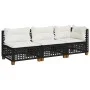 3-seater garden sofa with black synthetic rattan cushions by vidaXL, Outdoor sofas - Ref: Foro24-365941, Price: 234,58 €, Dis...