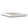 White engineered wood bed frame with LED 140x190 cm by vidaXL, Beds and slatted bases - Ref: Foro24-3281126, Price: 180,18 €,...