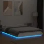 White engineered wood bed frame with LED 140x190 cm by vidaXL, Beds and slatted bases - Ref: Foro24-3281126, Price: 180,18 €,...