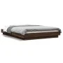 Bed frame with LED lights brown oak wood 140x190 cm by vidaXL, Beds and slatted bases - Ref: Foro24-3281132, Price: 185,38 €,...