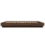 Bed frame with LED lights brown oak wood 140x190 cm by vidaXL, Beds and slatted bases - Ref: Foro24-3281132, Price: 185,38 €,...