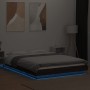 Bettgestell mit LED-Leuchten, braunes Eichenholz, 135 x 190 cm von vidaXL, Betten und Lattenroste - Ref: Foro24-3281139, Prei...