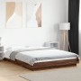 Bettgestell mit LED-Leuchten, braunes Eichenholz, 135 x 190 cm von vidaXL, Betten und Lattenroste - Ref: Foro24-3281139, Prei...