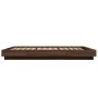 Bed frame with LED lights brown oak wood 135x190 cm by vidaXL, Beds and slatted bases - Ref: Foro24-3281139, Price: 181,26 €,...
