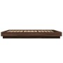 Bettgestell mit LED-Leuchten, braunes Eichenholz, 135 x 190 cm von vidaXL, Betten und Lattenroste - Ref: Foro24-3281139, Prei...