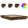 Bed frame with LED lights smoked oak wood 140x190 cm by vidaXL, Beds and slatted bases - Ref: Foro24-3281130, Price: 174,95 €...