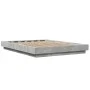 Concrete gray engineered wood bed frame 120x190cm by vidaXL, Beds and slatted bases - Ref: Foro24-3281234, Price: 153,94 €, D...