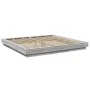Sonoma gray engineered wood bed frame 200x200 cm by vidaXL, Beds and slatted bases - Ref: Foro24-3281166, Price: 182,59 €, Di...