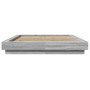 Sonoma gray engineered wood bed frame 140x190 cm by vidaXL, Beds and slatted bases - Ref: Foro24-3281222, Price: 161,10 €, Di...