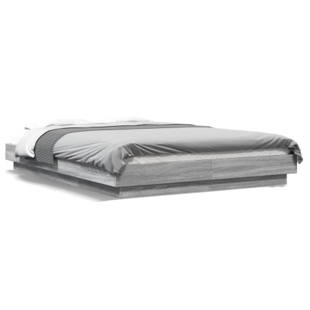 Sonoma-grauer Holzwerkstoff-Bettrahmen 120 x 190 cm von vidaXL, Betten und Lattenroste - Ref: Foro24-3281236, Preis: 160,63 €...