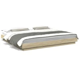 Sonoma oak engineered wood bed frame 180x200 cm by vidaXL, Beds and slatted bases - Ref: Foro24-3281170, Price: 172,20 €, Dis...
