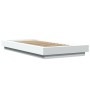 White engineered wood bed frame 100x200 cm by vidaXL, Beds and slatted bases - Ref: Foro24-3281203, Price: 143,55 €, Discount: %