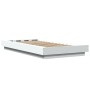 White engineered wood bed frame 100x200 cm by vidaXL, Beds and slatted bases - Ref: Foro24-3281203, Price: 143,55 €, Discount: %