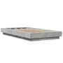 Concrete gray engineered wood bed frame 75x190 cm by vidaXL, Beds and slatted bases - Ref: Foro24-3281248, Price: 119,83 €, D...