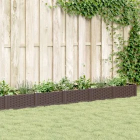 Planter with pegs PP brown 362.5x42.5x28.5 cm by vidaXL, Pots and planters - Ref: Foro24-368021, Price: 95,46 €, Discount: %