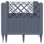 Planter with pegs PP gray 43.5x43.5x43.5 cm by vidaXL, Pots and planters - Ref: Foro24-368009, Price: 24,19 €, Discount: %