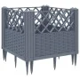 Planter with pegs PP gray 43.5x43.5x43.5 cm by vidaXL, Pots and planters - Ref: Foro24-368009, Price: 25,86 €, Discount: %