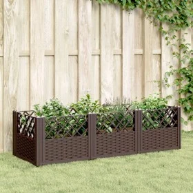 Jardinera con clavijas PP marrón 123,5x43,5x43,5 cm de vidaXL, Maceteros y jardineras - Ref: Foro24-368016, Precio: 54,83 €, ...