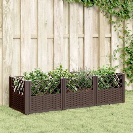 Planter with pegs PP brown 123.5x43.5x43.5 cm by vidaXL, Pots and planters - Ref: Foro24-368016, Price: 54,83 €, Discount: %