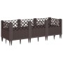 Planter with pegs PP brown 123.5x43.5x43.5 cm by vidaXL, Pots and planters - Ref: Foro24-368016, Price: 55,72 €, Discount: %