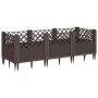 Planter with pegs PP brown 123.5x43.5x43.5 cm by vidaXL, Pots and planters - Ref: Foro24-368016, Price: 54,83 €, Discount: %
