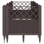 Planter with pegs PP brown 123.5x43.5x43.5 cm by vidaXL, Pots and planters - Ref: Foro24-368016, Price: 54,83 €, Discount: %