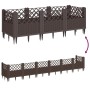 Planter with pegs PP brown 123.5x43.5x43.5 cm by vidaXL, Pots and planters - Ref: Foro24-368016, Price: 55,72 €, Discount: %