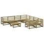 Gartensofa-Set 9-teilig aus imprägniertem Kiefernholz von vidaXL, Gartensets - Ref: Foro24-3299369, Preis: 519,13 €, Rabatt: %